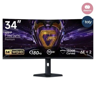 Xiaomi Curved 34 Inch WQHD 180Hz Refresh Rate 1Ms Gaming Monitor - Black